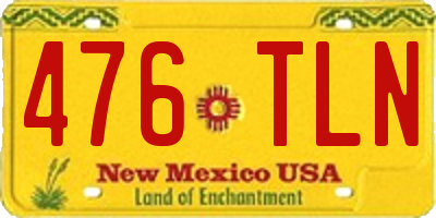NM license plate 476TLN