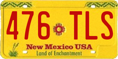 NM license plate 476TLS