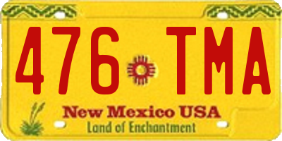 NM license plate 476TMA