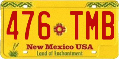 NM license plate 476TMB