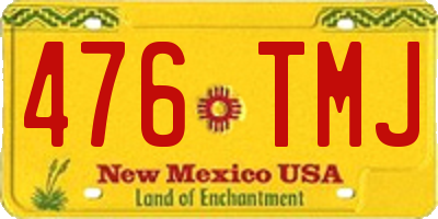 NM license plate 476TMJ