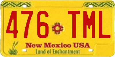 NM license plate 476TML