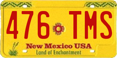 NM license plate 476TMS