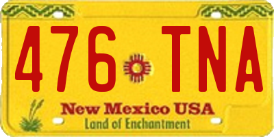 NM license plate 476TNA