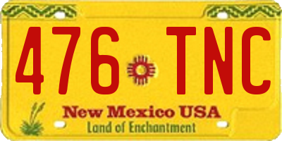 NM license plate 476TNC
