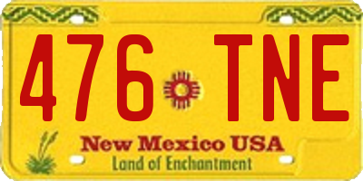 NM license plate 476TNE