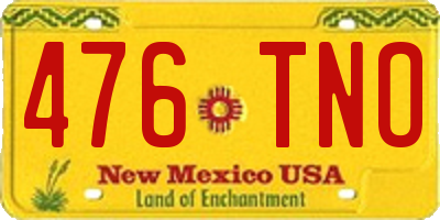 NM license plate 476TNO