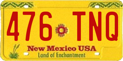 NM license plate 476TNQ