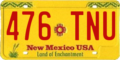 NM license plate 476TNU