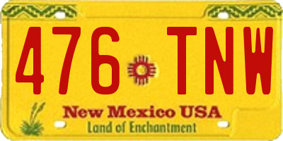 NM license plate 476TNW