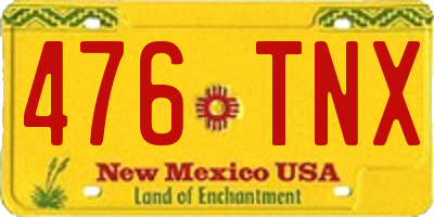 NM license plate 476TNX