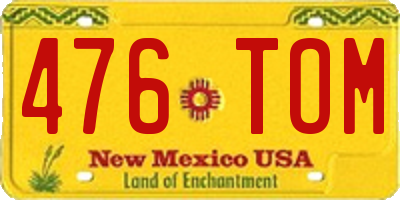 NM license plate 476TOM