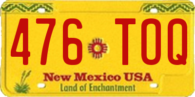 NM license plate 476TOQ