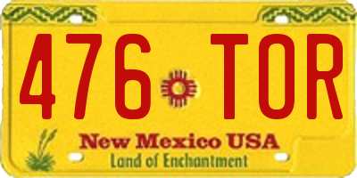 NM license plate 476TOR