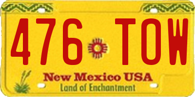 NM license plate 476TOW