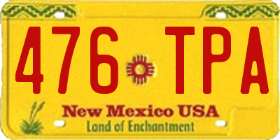 NM license plate 476TPA