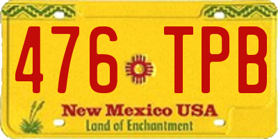 NM license plate 476TPB