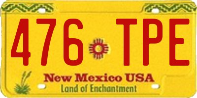 NM license plate 476TPE