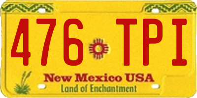 NM license plate 476TPI