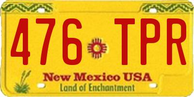 NM license plate 476TPR