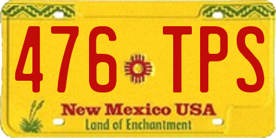 NM license plate 476TPS