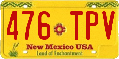 NM license plate 476TPV