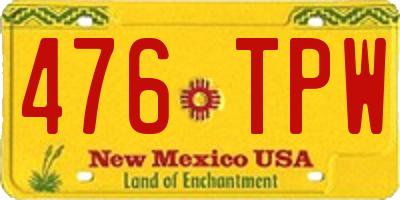 NM license plate 476TPW