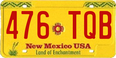 NM license plate 476TQB