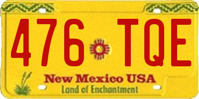 NM license plate 476TQE