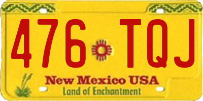 NM license plate 476TQJ