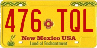 NM license plate 476TQL