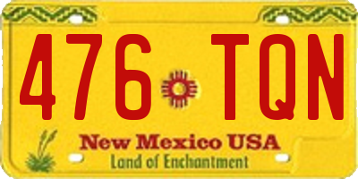 NM license plate 476TQN