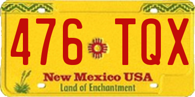 NM license plate 476TQX