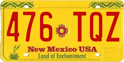 NM license plate 476TQZ