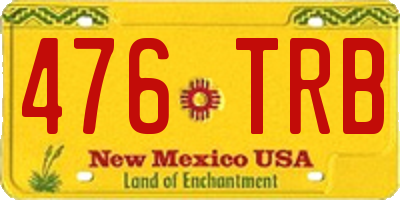 NM license plate 476TRB