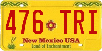 NM license plate 476TRI
