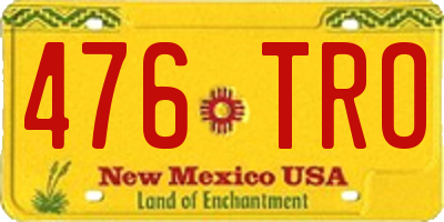 NM license plate 476TRO