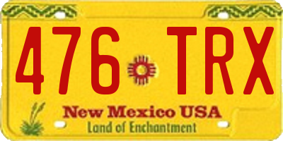 NM license plate 476TRX
