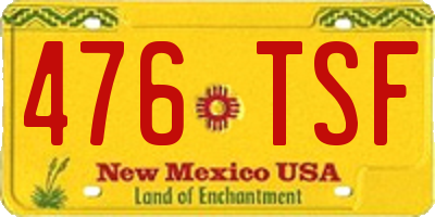 NM license plate 476TSF