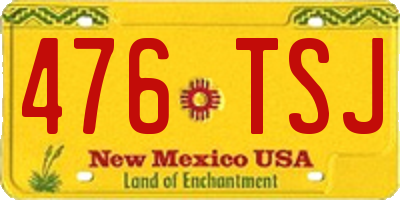 NM license plate 476TSJ