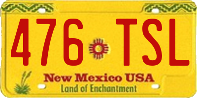 NM license plate 476TSL