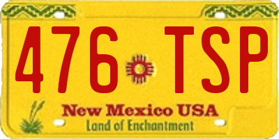 NM license plate 476TSP