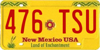 NM license plate 476TSU