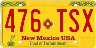 NM license plate 476TSX