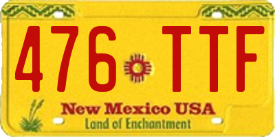 NM license plate 476TTF