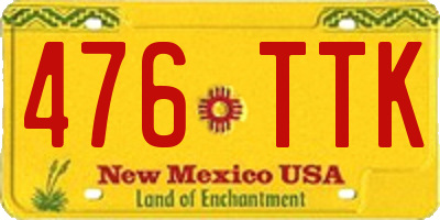 NM license plate 476TTK
