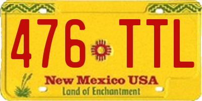 NM license plate 476TTL