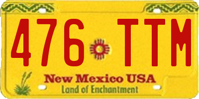 NM license plate 476TTM