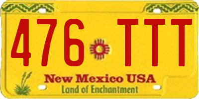 NM license plate 476TTT