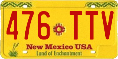 NM license plate 476TTV
